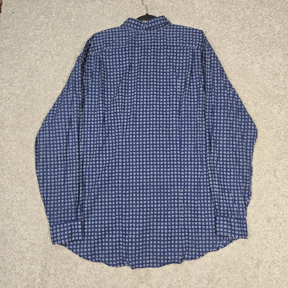 Polo Ralph Lauren Long Sleeve Blue geometric diamond Print Mens 3XLT tall